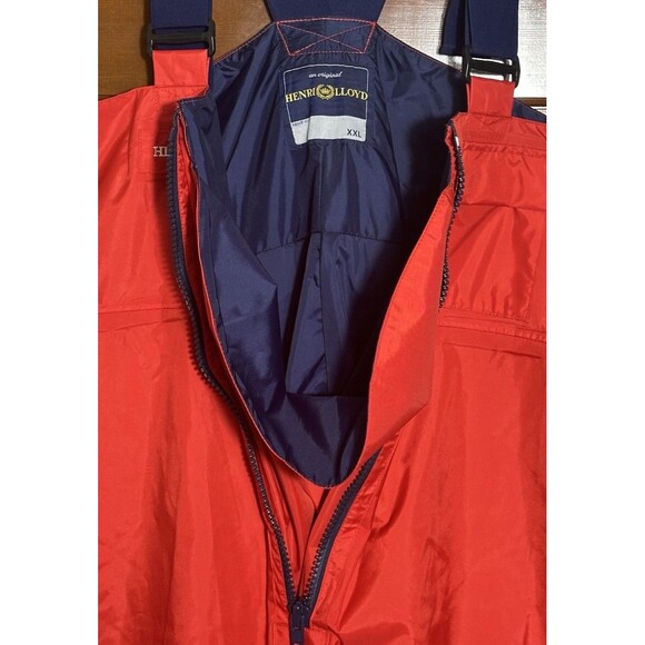 Henri Lloyd Marine Sailing Bibs Men’s XXL Red Double Knee Waterproof Overalls - Picture 6 of 13